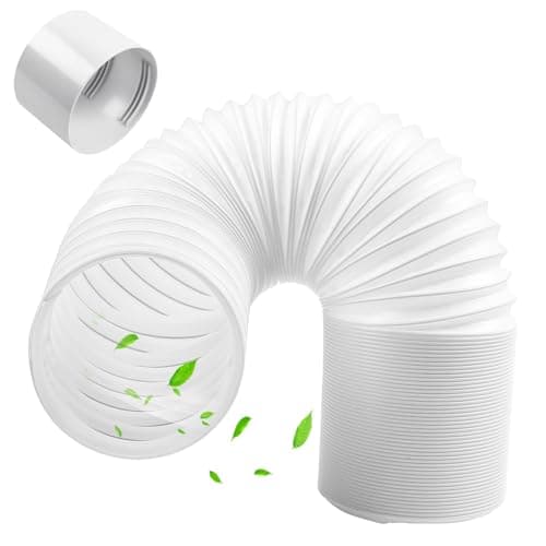 Image of TIHOOK Portable Air Conditioner Hose w/Coupler, 15 * 150cm / 5.9 * 59in A C Exhaust Vent Flexible Hose, Anti-Clockwise Thread Air Conditioner Parts for Air Conditioning Unit Tumble Dryer Dehumidifier