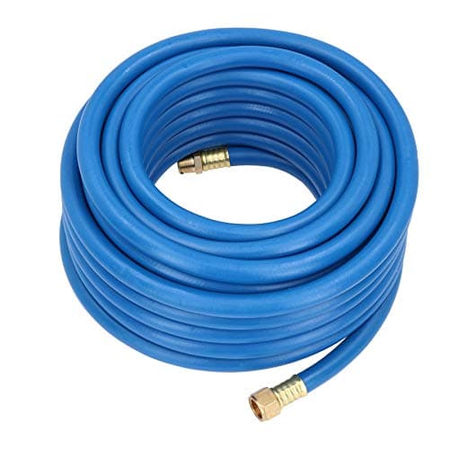 Image of 15 Metres Rubber Air Line Air Hose 3/8" Bore with 3/8" BSP Threads Hi-Vis