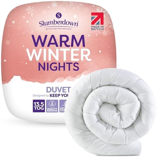 Image of Slumberdown Warm Winter Nights Double Duvet 13.5 Tog - Thick & Cosy Quilt for Cold Weather | Soft Touch Cover, Non-Allergenic, Machine Washable, UK-Made Bedding (200 x 200cm)