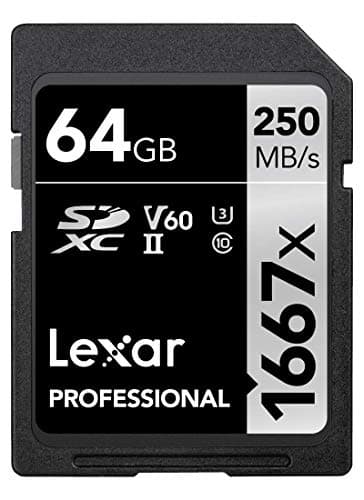 Image of Lexar Professional 1667x SD Card 64GB, SDXC UHS-II Memory Card, Up to 250MB/s Read, 120MB/s Write, Class 10, U3, V60, SD for Professional Photographer, Videographer, Enthusiast (LSD64GCB1667)