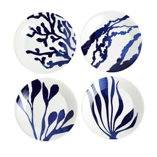 Image of Royal Doulton 1815 Pacific Plate 24cm 9.4in 25 Mixed Pattern Blue S4