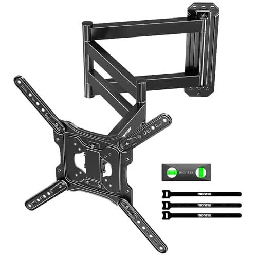 Image of monTEK TV Wall Bracket for 23-65 Inch TVs, 946mm Long Arm Full Motion TV Bracket, Swivel & Tilt Corner TV Wall Mount for Flat & Curved Screens up to 35kg, Max VESA 400x400mm