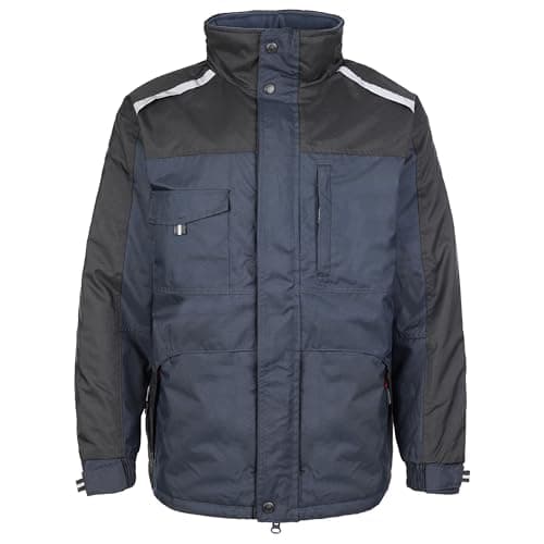 Image of TuffStuff - Cleveland Jacket - Size Medium, Navy - 100% Polyester with Hardwearing Oxford Outer - Windproof & Water Resistant - Fleece Lined Mens Jacket - With a Reflective Trim & Zipped Pockets