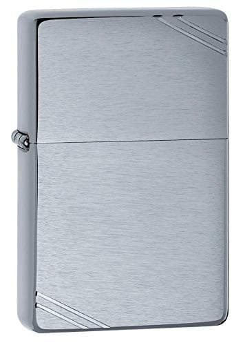 Image of Zippo Windproof Lighter - 1935 Replica - Vintage Chrome Brushed - Refillable for Lifetime Use - Adjustable Flame - Gift Box - Metal Construction - Made in USA