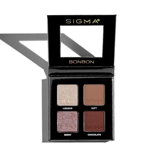 Image of Sigma Beauty Quad Eyeshadow Palette – Makeup Eyeshadow Quad with a Buttery Soft Formula and Buildable, Blendable Shades for a Flawless Eye Look, Designed for All Day Wear (Bonbon)
