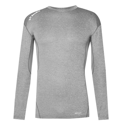 Image of Sondico Mens Base Core Long Sleeve Base Layer Top Grey Marl M
