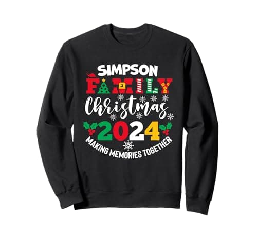 Image of Simpson Surname Matching Family Christmas 2024 Xmas Squad Sweatshirt