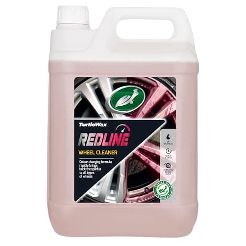 Image of Turtle Wax Redline Wheel Cleaner, Colour Changing, Acid-Free Formula, 5l, Pack of 1, Heavy Duty, Wheel, Tyre and Break Cleaner, Removes Dirt, Iron and Break Dust, Suitable for All Wheels