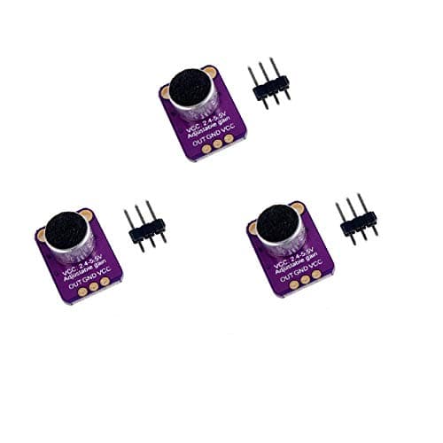 Image of DollaTek 3Pcs Electret Microphone Amplifier MAX4466 Module Adjustable Gain Blue Breakout Board for Arduino