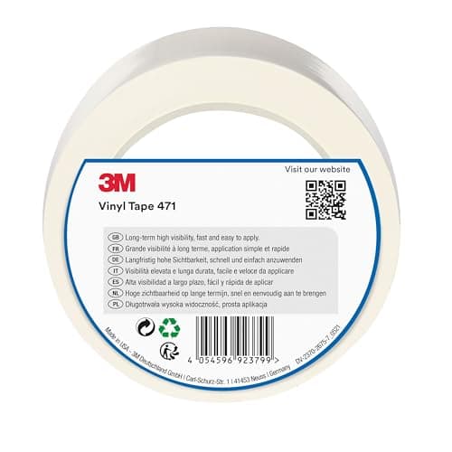 Image of 3M Vinyl Tape 471, 50 mm x 33 m, White