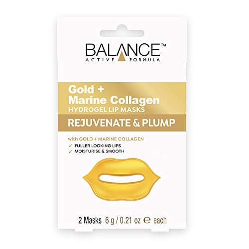 Image of Balance Active Formula Gold + Marine Collagen Hydrogel Lip Masks (Includes 2 Masks) - Fuller looking lips. Moisturise & Smooth. Cruelty Free.