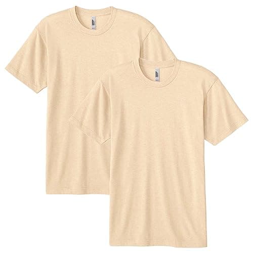Image of American Apparel Unisex-Adult Tri-Blend Track T-Shirt, Style Gtr401, 2-Pack, Tri-Cream (2-Pack), M