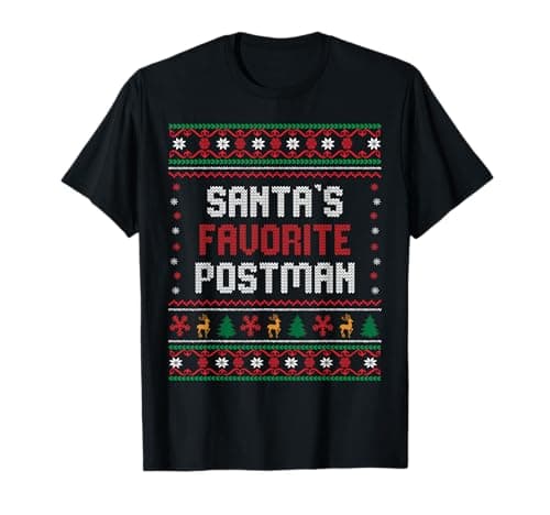 Image of Santas Favorite Postman Gift - Funny Chritsmas Pajama Xmas T-Shirt
