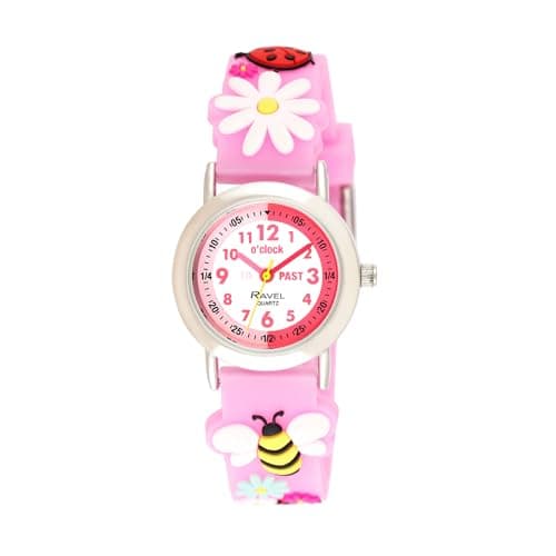 Image of Ravel Girl's Pink Bee Time Teacher Watch - Analogue Quartz - R1513.83