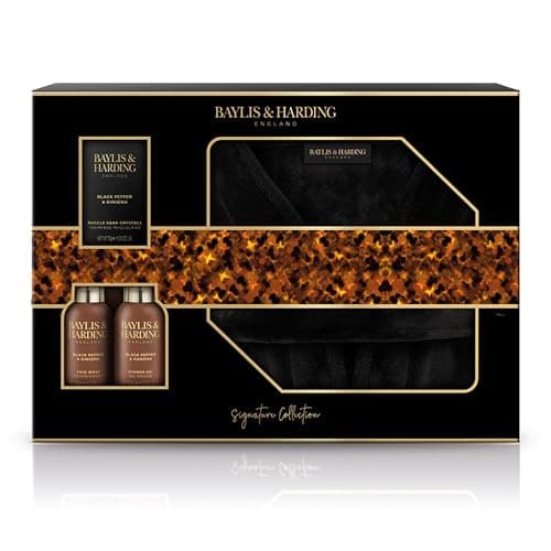 Image of Baylis & Harding Black Pepper & Ginseng Luxury Gown Set (Pack of 1) - Vegan Friendly