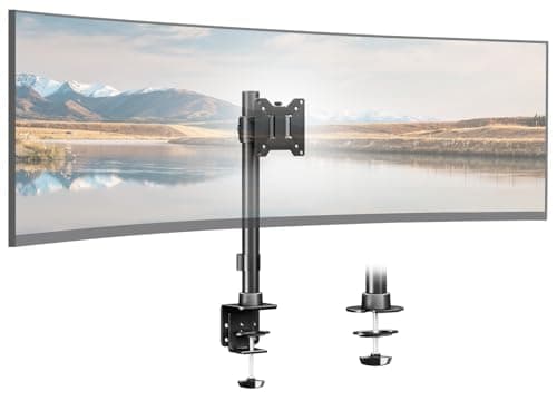Image of Monitor Arm Ultrawide Heavy Duty 17-49 Inch - Single Monitor Mount holds up to 20 KG, Adjustable Desk Mount Stand, VESA75/100mm, Black