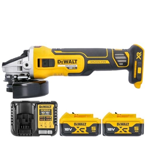 Image of DeWalt DCG405N 18V Brushless 125mm Angle Grinder with 2 x 5.0Ah Batteries & Charger