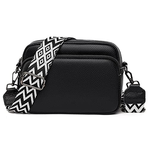 Image of DKIIL NOIYB Crossbody Bags for Women, Genuine Leather Cross Body Bag Women with Adjustable Wide Strap Multiple Pockets Handbags & Shoulder Bags