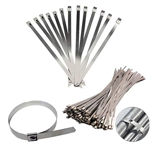 Image of 10x Stainless Steel Cable Ties Wraps 316 Marine Grade Metal Locking Cable Ties