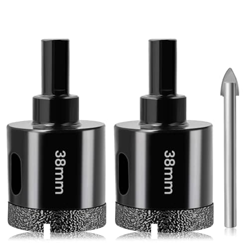Image of Diamond Drill Bit Set Josaton 2Pcs 38mm Tile Hole Cutter Set Dry Diamond Hole Cutter for Tile, Glass, Porcelain, Marble, Ceramic, Granite