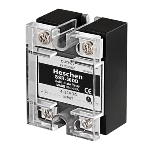 Image of Heschen Single Phase DC/DC SSR, Solid State Relay, Control Voltage 4-32VDC, Load Voltage 24-220VDC, For Industrial Automation, Home Appliances (SSR-50DD)