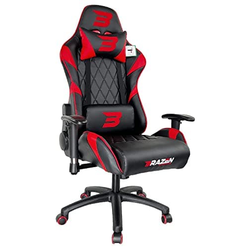 Image of BraZen Venom Ergonomic PC Office Computer Adult Gaming Chair for Adults PC Office Computer Adults Gaming Chairs for Adult Gamers Chairs Video Game Gamer Ergonomic - Red Black