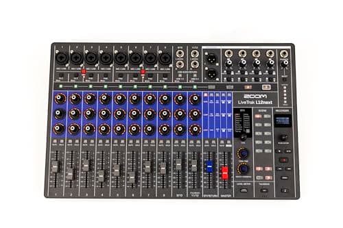 Image of ZOOM LiveTrak L-12next Digital Mixer and Recorder with 12 Channels, Audio Interface, 14-Track Recording 24/96, Master Track 32-Bit Float, Live and Studio, OLED Display, Effects, Filters (UK Version)