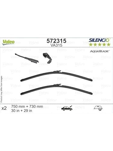 Image of VALEO Silencio Original Aquablade Wiper - VA315 - Kit of Best-in-Class Cleaning and Wiping Performance Wiper Blades 750mm/730mm - Front - Set of 2 Wiper Blades - 572315