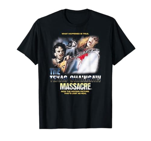 Image of The Texas Chainsaw Massacre Chrome Logo Poster Horror T-Shirt