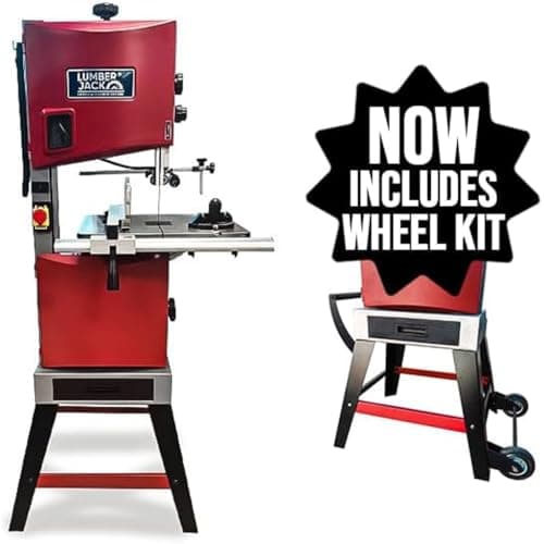 Image of LUMBER JACK 12" Bandsaw Professional 305mm with Floor Stand 750W Induction Motor Large Rip Fence, LED Light, Cast Iron Table, Includes 13mm Blade & Circular Cutting Attachment