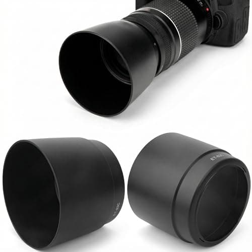 Image of Sxhlseller ET-83C black plastic lens hood, effectively avoid unnecessary light, prevent scratches and fingerprints, used EF 100-400mm f / 4.5-5.6L lens