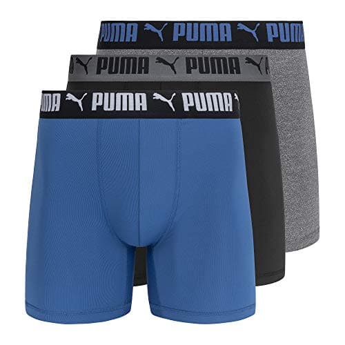 Image of PUMA Men's 3 Pack Athletic Fit Boxer Briefs, Star Sapphire, L