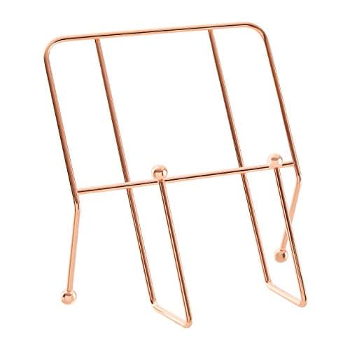 Image of Premier Housewares Elegant Design Cookbook Stand With Copper Finish | Copper Finish Recipe Book Stand For Kitchen | Durable Book Stand For Cookbooks | Iron Constructed Stand