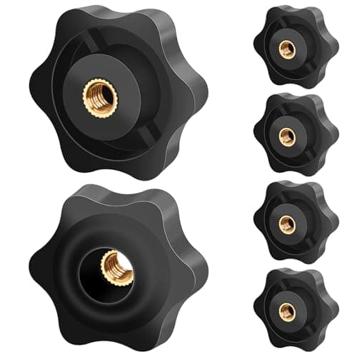 Image of Caianwin M6 Clamping Nuts 6Pcs Knob Grip Screw,Plastic Star Nuts For Machines And Systems, Furniture, Machine Tools, Fitness Equipment