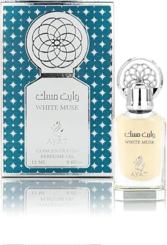 Image of Ayat Perfumes White Musk Perfume Oil – 12ml Premium Alcohol Free Scent for Sensitive Skin – Floral Ylang-Ylang, Musk, and Sandalwood – Long Lasting Unisex Arabian Fragrance Oil