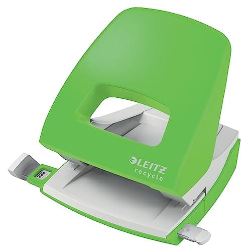 Image of Leitz Hole Punch, 30 Sheets, Guide Bar with Format Markings, 100% Recyclable, Eco Friendly, NeXXt Recycle Range, Green, 50030055