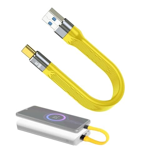 Image of zalati USB Cable USB Type-C to USB 3.1 Male to Male Short Flat Flexible Cable USB 3.2 Gen 2 Data Cable 100W PD Fast Charging, for Mobile Power Smartphone Tablet