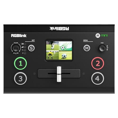 Image of RGBlink Mini Video Mixer Switcher with 4 x HDMI Inputs 2K Input/Output Real Time Live Streaming, Support Output 6 Pictures PVW and PGM, for Facebook, YouTube, Instagram, Tiktok, RTMPS
