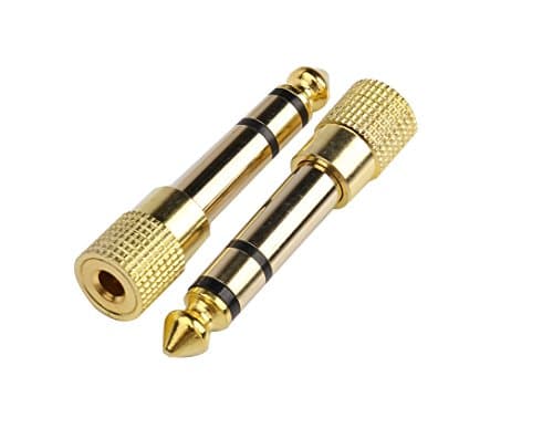 Image of Devinal Professional 6.35mm 1/4 inch Plug to 3.5mm 1/8 inch Jack Gold Plated TRS AUX Stereo Audio Headphone Jack Adapter Converter Connector(2 Pack)