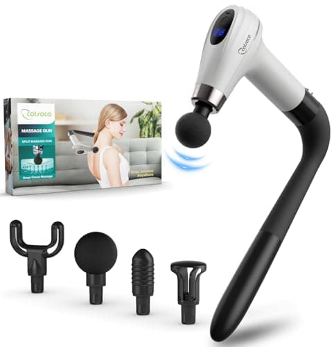 Image of cotsoco Massage Gun with Upgraded Extension Handle, Percussion Deep Tissue Back Massager with 4 Massage Heads & 6 Speed Levels, Muscles/Neck/Shoulders/Waist/Legs Massager for Pain Relief, Gifts