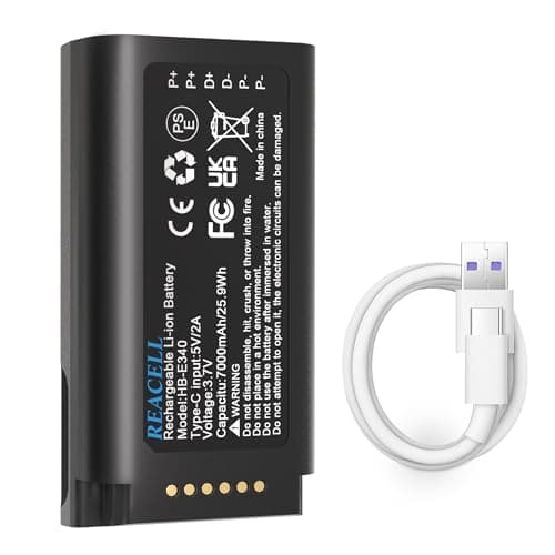 Image of REACELL 7000mAh Rechargeable Battery Compatible for Eufy E340 C31 Video Doorbell, 3.7V Backup Battery Long-Lasting, Quick-Release, Easy to Install and Remove, Pack with USB-C Cable (E340 C31)