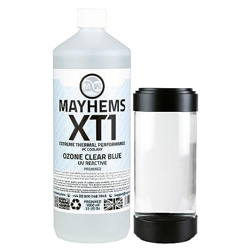 Image of Mayhems - XT1 Premixed PC Coolant - Computer Water Cooling Fluid - Liquid Cooling, Thermal Performance Series, UV Fluorescent Blue, 1 Litre, Ozone Clear Blue