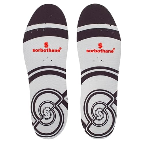 Image of SORBOTHANE Sorbo Pro Insoles Men & Women – Shock Absorbing Inserts for Pronation & Heel Pain Relief – Arch Support Shoe Insole for Running, Walking, Work Boots – Antibacterial, Size UK 3-4.5