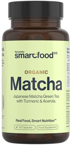 Image of Green Tea Extract Capsules - Organic Matcha Green Tea Tablets - Boosted with Turmeric, Acerola Cherry & Black Pepper - 1360MG Complex - Green Tea Supplement - 60 Capsules - UK Made