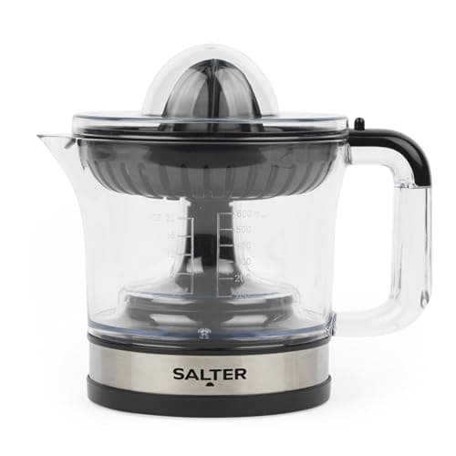 Image of Salter Electric Fruit Juicer – Fresh Citrus Juice Extractor, For Orange & Lemon, 600ml Measuring Jug, BPA Free, Includes 2 Juicing Cones, Smooth or Bits, Adjustable Filter & Pulp Control