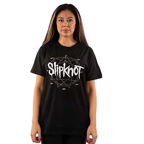 Image of Slipknot T Shirt 9 Point Star Diamante Band Logo Official Unisex Black S