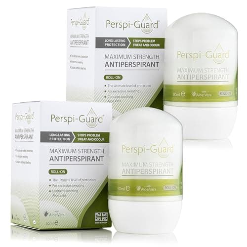 Image of Perspi-Guard Maximum Strength Antiperspirant Roll On Deodorant for Men & Women, Excessive Sweating, Hyperhidrosis Treatment, Unscented, 50 ml, 2-Pack