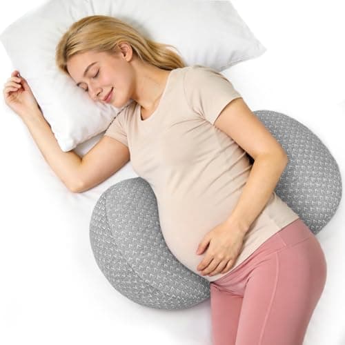 Image of cozyyeah Pregnancy Wedge Pillow for Sleeping, Adjustable Maternity Pillow for Side Sleepers, Supports Back, Belly & Hip, Ideal for Pregnant Women, Rayon Made from Bamboo Removable Cover, Grey