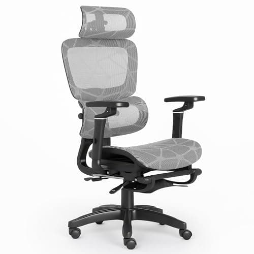 Image of AUNEK Ergonomic Office Chair with Adjustable Headrest, 6D Armrest and Lumbar Support, High Back Swivel Mesh Computer Chair, Height Adjustable 125° Reclining Executive Desk Chairs for Home Office