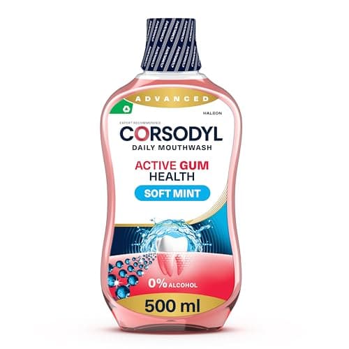 Image of Corsodyl Mouthwash Daily Active Gum Health, Fluoride Mouthwash, Alcohol Free, Soft Mint, 500ml